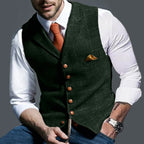 Casual Lapel Plaid Slim Fit Men's Vest Vest