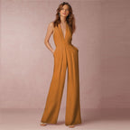 Sleeveless halter jumpsuit
