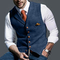 Casual Lapel Plaid Slim Fit Men's Vest Vest