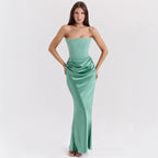 Slim Tube Top Long Dress Sexy Fashion Bandeau Backless Party Evening Dresses For Women Clothing