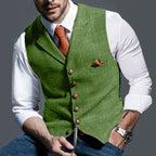 Casual Lapel Plaid Slim Fit Men's Vest Vest