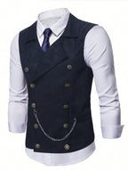 Men's Suit Double Breasted Chain Vest