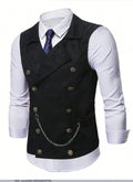 Men's Suit Double Breasted Chain Vest
