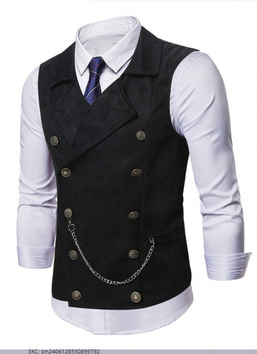 Men's Suit Double Breasted Chain Vest