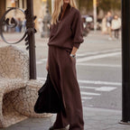 Women's Clothing Zipper Casual Simple Knitting Two-piece Suit